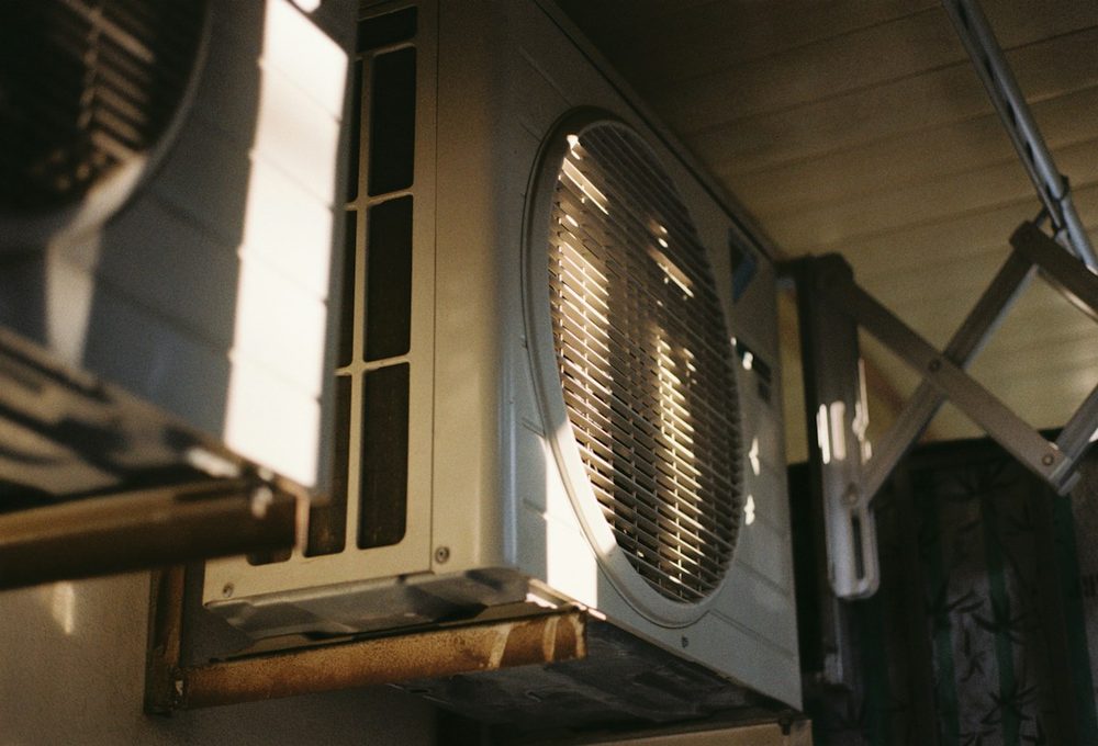 Outdoor air conditioning condenser ready for seasonal service